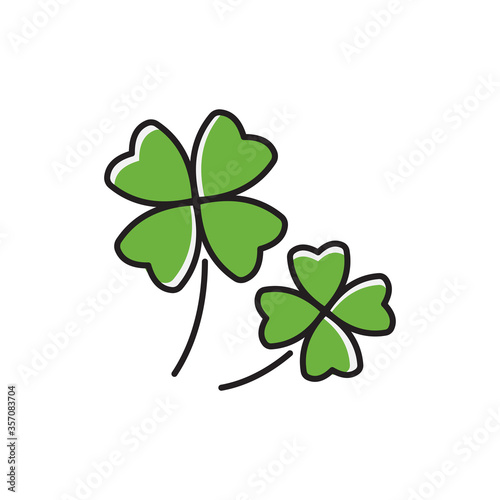 Leaf clover vector icon symbol isolated on white background
