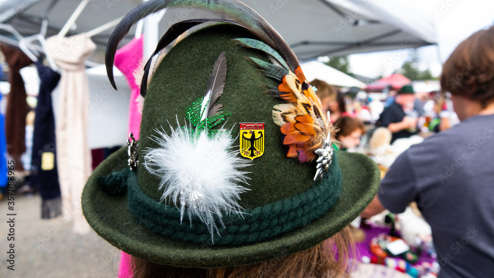 green felt German alpine hat 