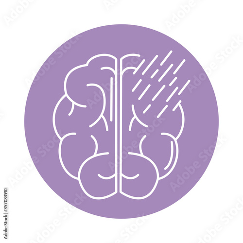 alzheimer disease, memory loss, decrease in mental human ability color block style icon