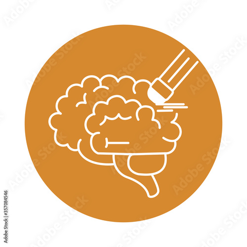 alzheimer disease, brain amnesia, decrease in mental human ability color block style icon