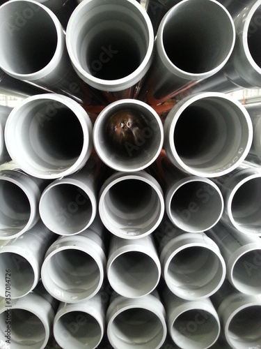 Stock of UPVC pipe at rack