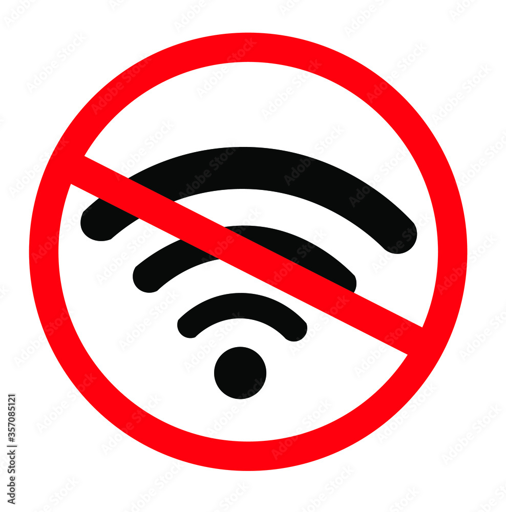 No wifi icon in trendy flat style isolated on white background. No signal symbol for your web site design, logo, app, UI. Vector illustration, EPS10 No wifi icon in trendy flat style isolated on white background. No signal symbol for your web site design, logo, app, UI. Vector illustration, EPS10
