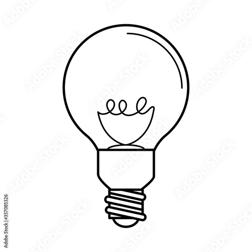 electric light bulb, round lamp, eco idea metaphor, isolated icon line style photo