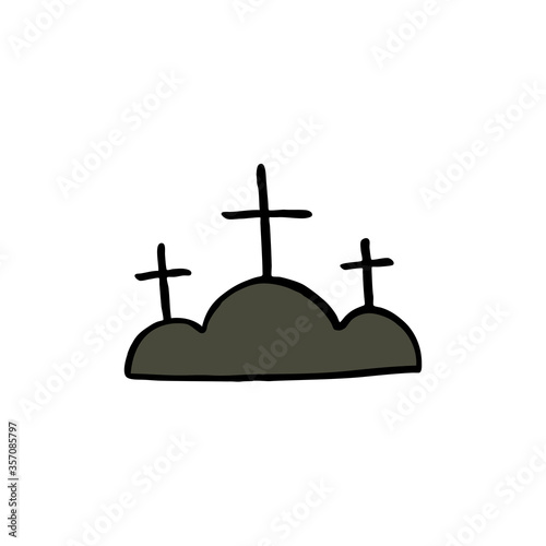 Calvary doodle icon, vector illustration