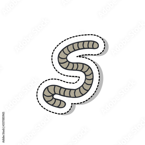 worm doodle icon, vector illustration