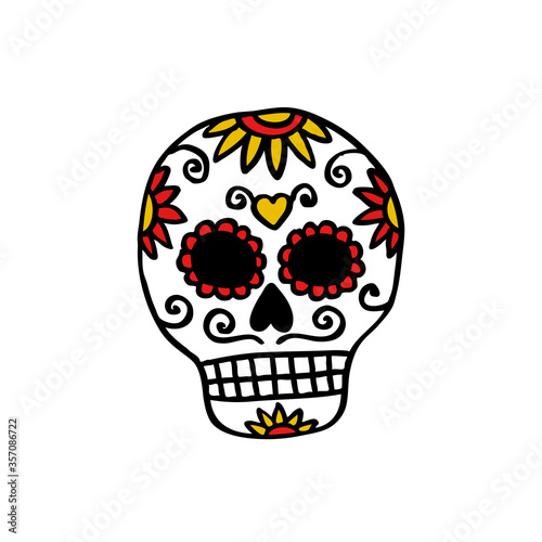 calavera doodle icon, vector illustration