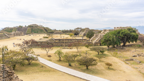 Vista de la zona arqueologica Monte Alban en Oaxaca Mexico photo