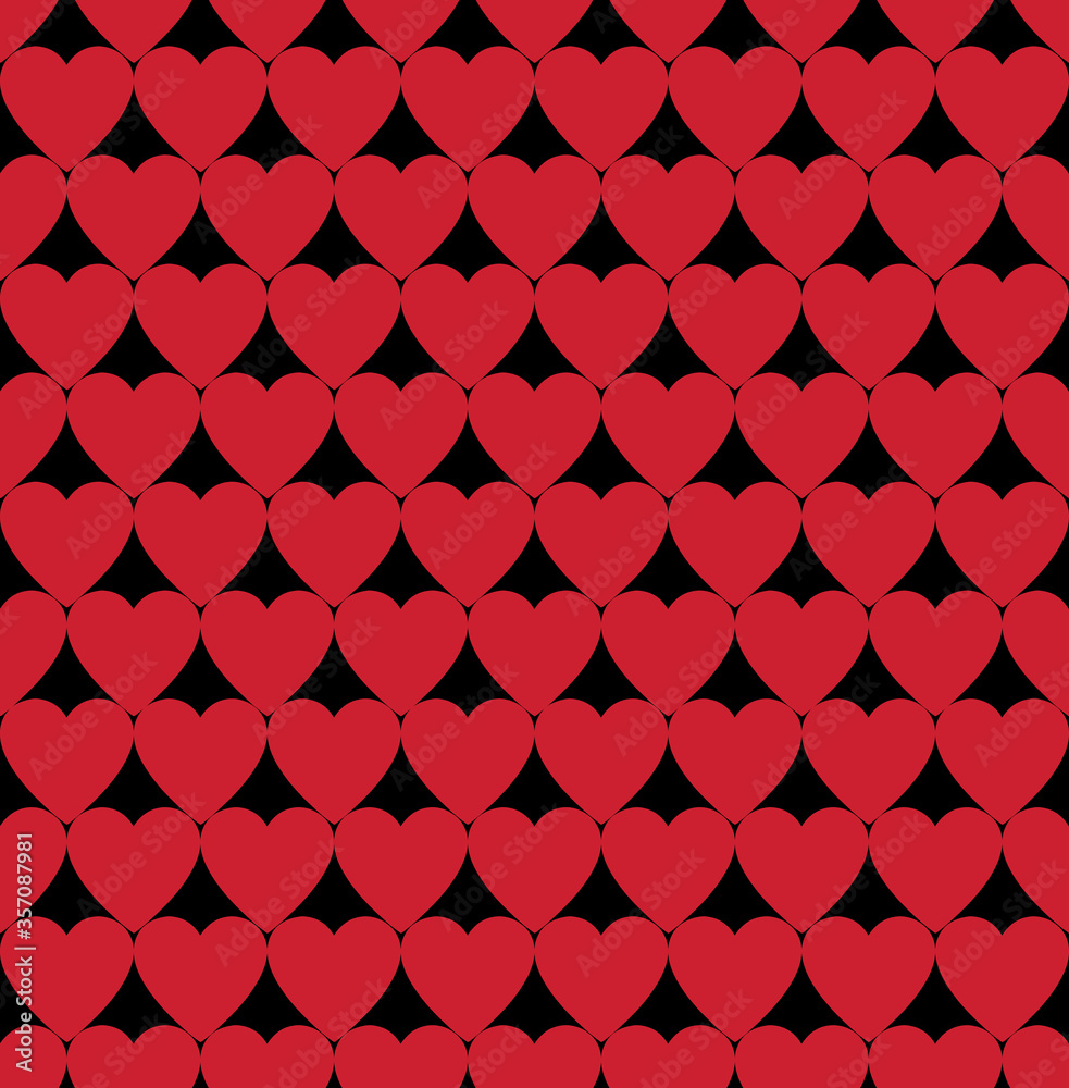 Obraz premium Love heart seamless repeat pattern background