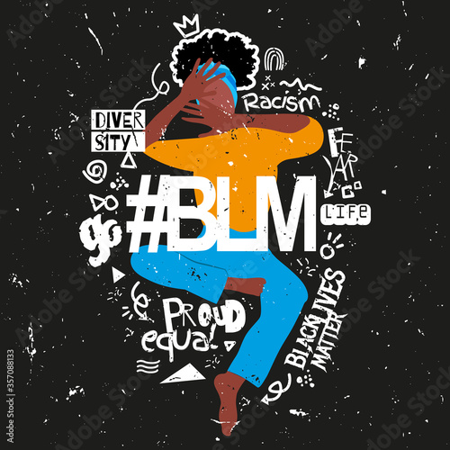 black lives matter illustration with black woman