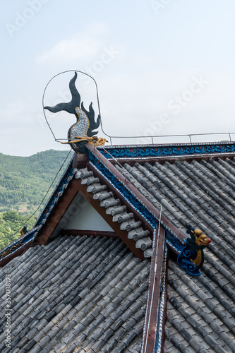 Chinese Rooftop at Fendu Ghost City- Yangtze River