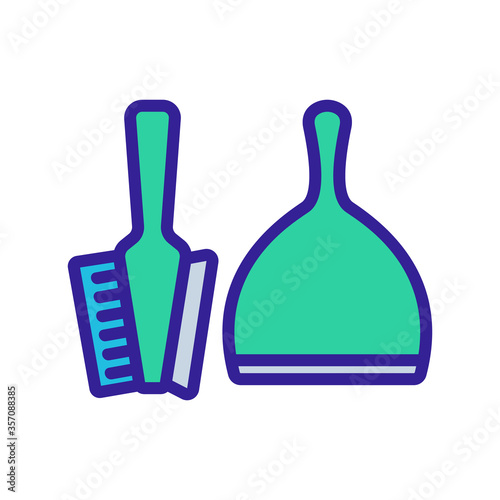 dustpan and brush for cleaning and washing icon vector. dustpan and brush for cleaning and washing sign. isolated color symbol illustration