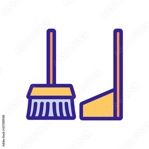 dustpan and brush for clean room icon vector. dustpan and brush for clean room sign. isolated color symbol illustration