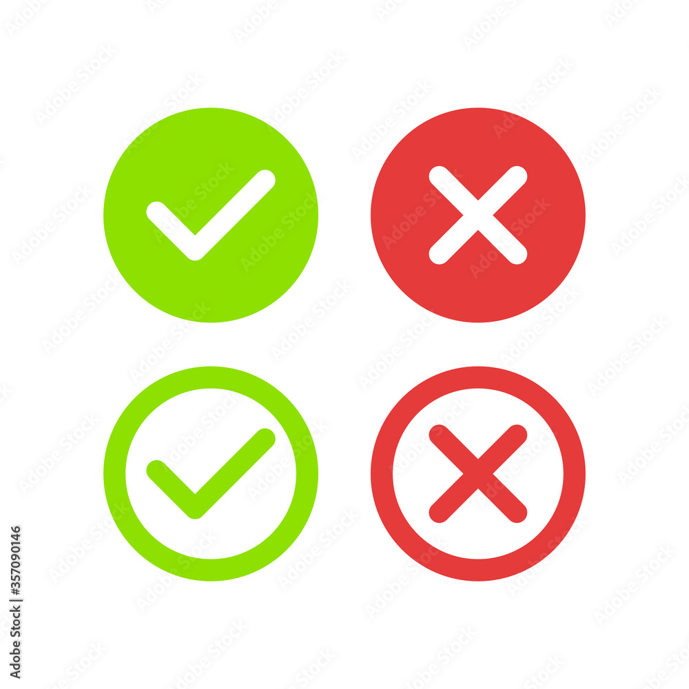 The best check and cross icon, illustration vector. Suitable for many purposes. The best check and cross icon, illustration vector. Suitable for many purposes.