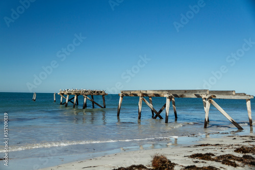 The ruins of the pier at the old Telegraph Station, Eucla, Western Australia photo