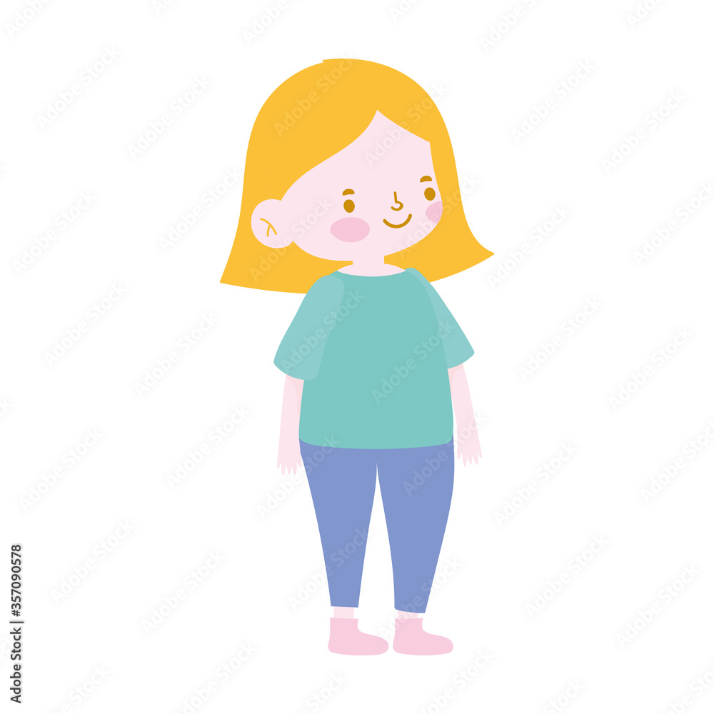 cute little girl cartoon character isolated icon design white background cute little girl cartoon character isolated icon design white background