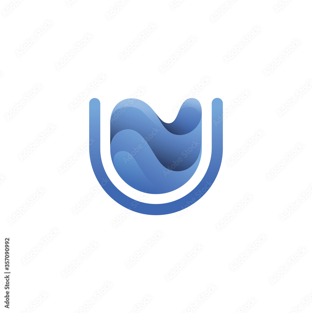 Obraz premium Water logo icon with gradient style, vector template design element
