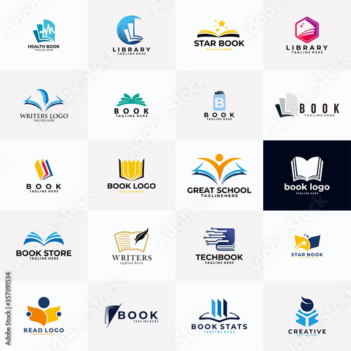 book logo icon vector set