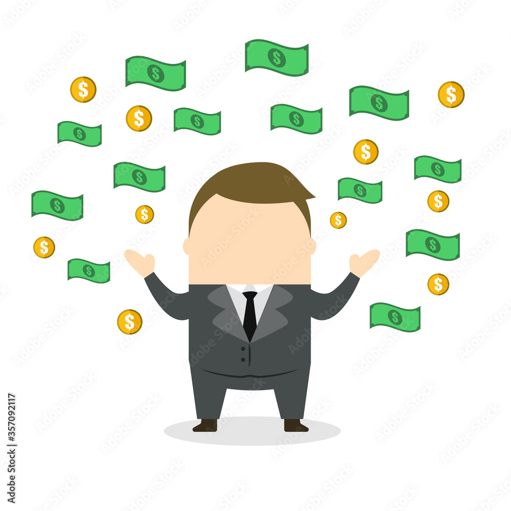 Hand drawn Stressed Man at Work Grabbed His Head isolated on white background. Businessman Vector Illustration