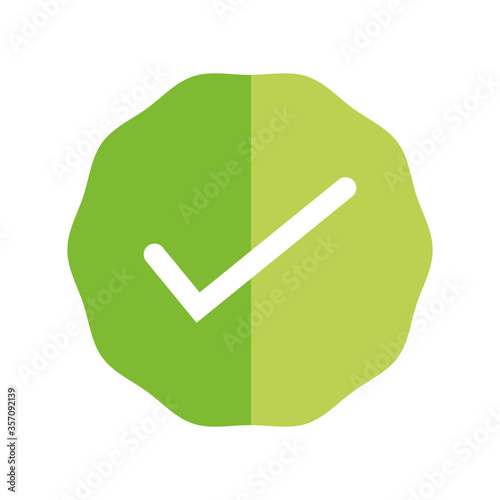 check mark approval isolated icon design white background