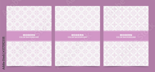 Abstract pink color pattern texture for book cover template vector set	
