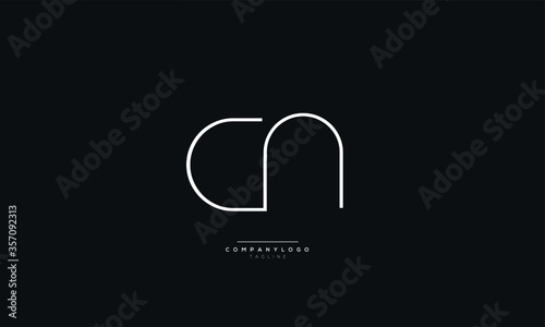 CN Letter Logo Alphabet Design Icon Vector Symbol