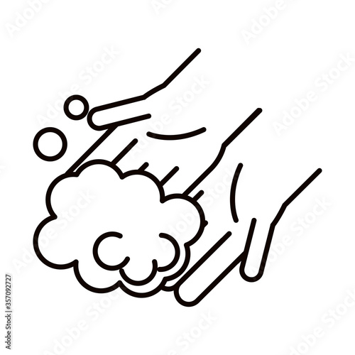 covid 19 coronavirus prevention, wash your hands protection, spread outbreak pandemic line style icon
