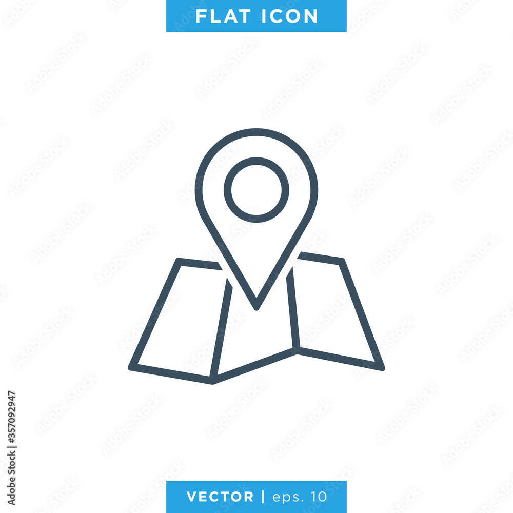 Map pin icon vector design template. Map pin icon vector design template.