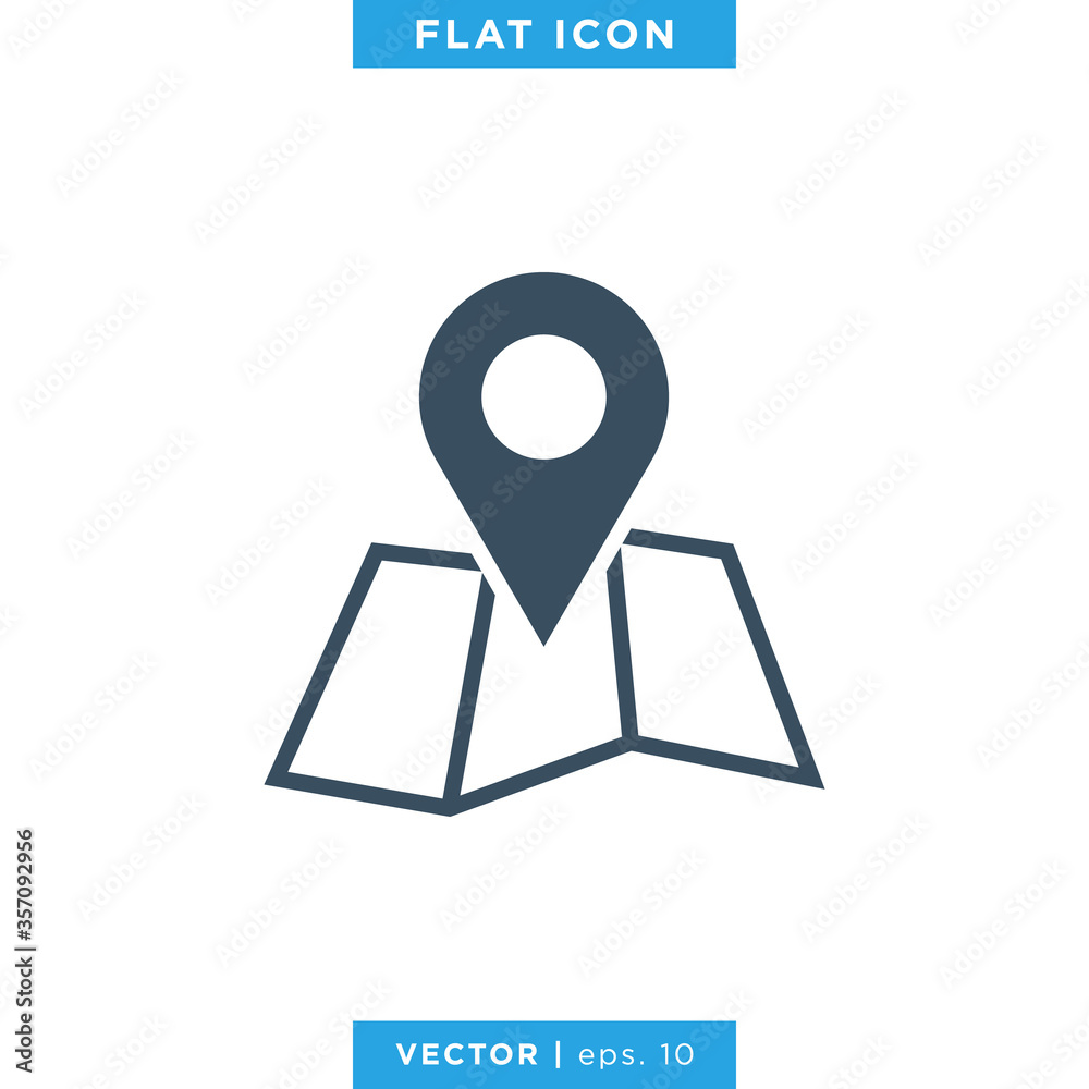 Map pin icon vector design template.
