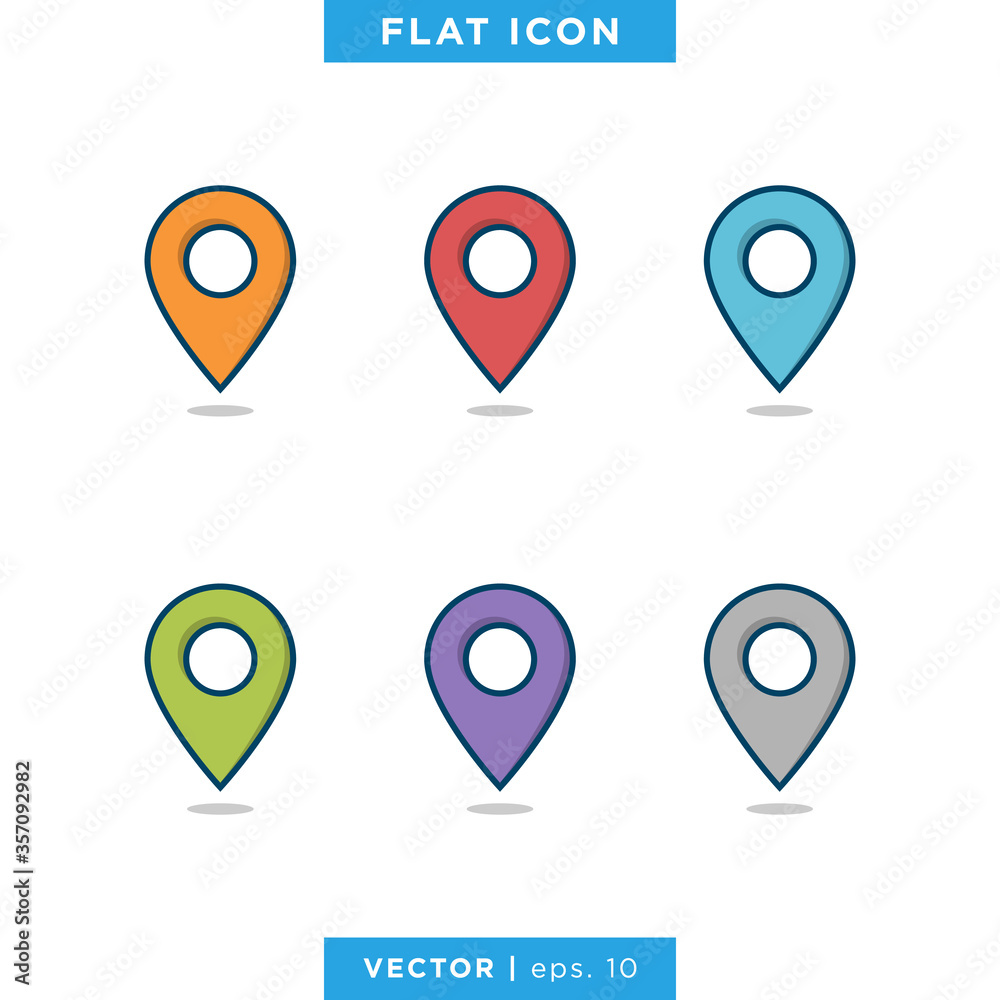 Map pin icon vector design template. Map pin icon vector design template.