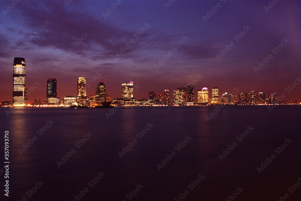 New Jersey night photography over hudson river