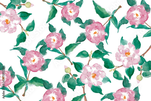 Fototapeta Naklejka Na Ścianę i Meble -  Computer drawn flower illustration. Watercolor Flowers.Manual composition.Big Set watercolor elements.