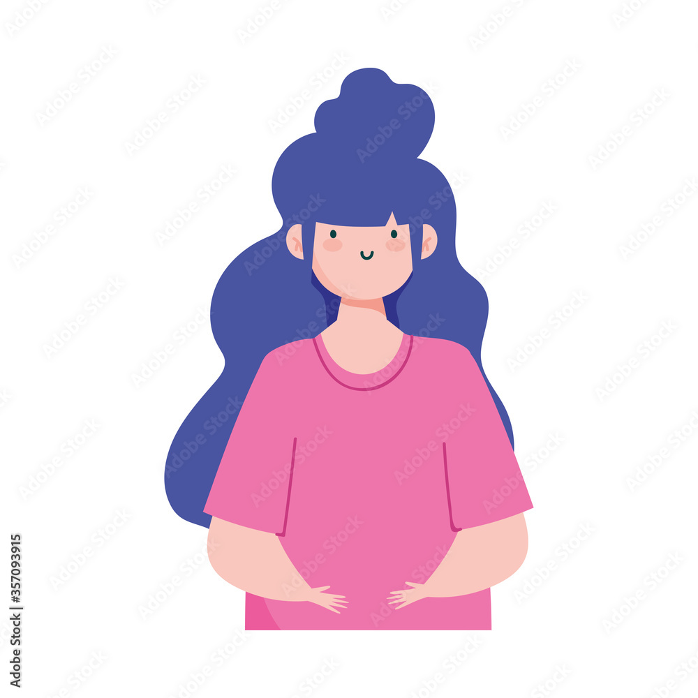 young woman portrait cartoon character female design young woman portrait cartoon character female design