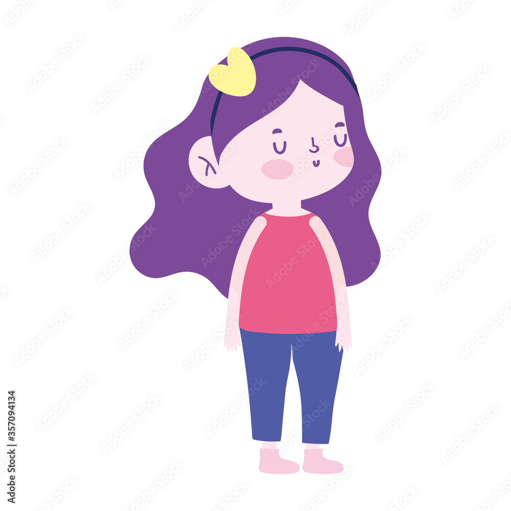 cute little girl cartoon character isolated icon design white background cute little girl cartoon character isolated icon design white background