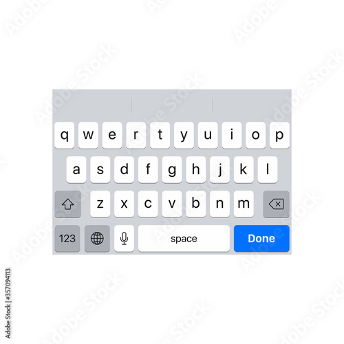 Smartphone keyboard. Light alphabet buttons. Keypad symbol modern simple vector icon