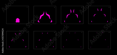 Poison explosion effect. Explosion Animation effect. Animation Sprite sheet for games, cartoon or animation. vector style animation effect 1168.