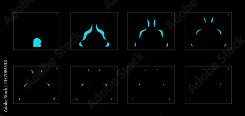 Water explosion effect. Explosion Animation effect. Animation Sprite sheet for games, cartoon or animation. vector style animation effect 1164.