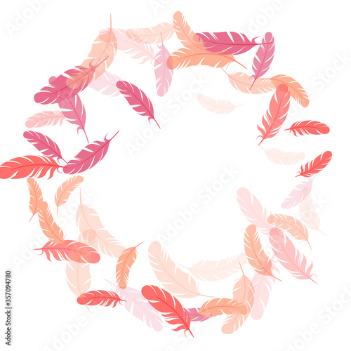 Detailed majestic feather on white design.