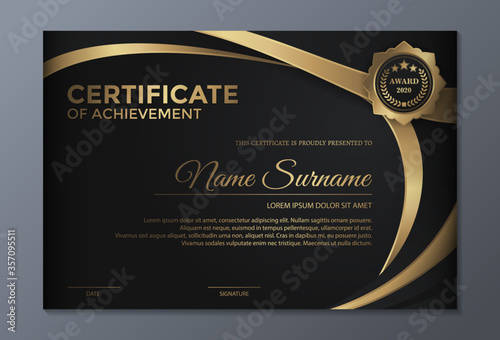 Luxury achievement certificate best award diploma set