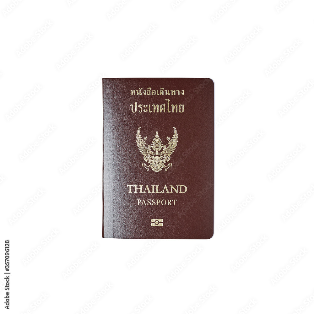 Thailand passport isolated on white background Thailand passport isolated on white background