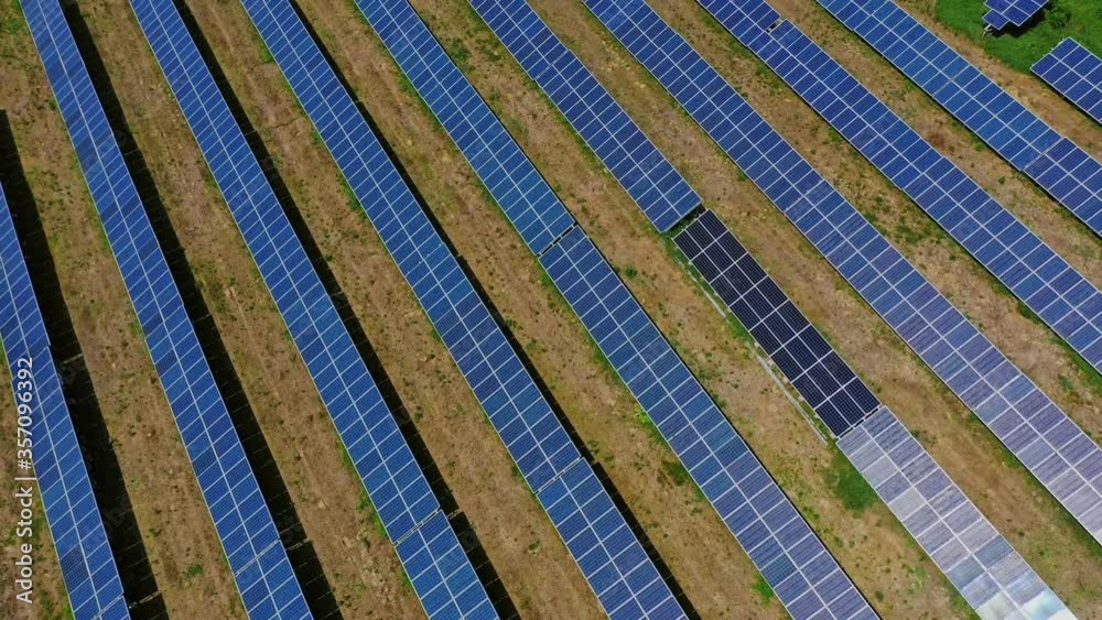 Aerial view of solar panels. Aerial view of solar panels plant