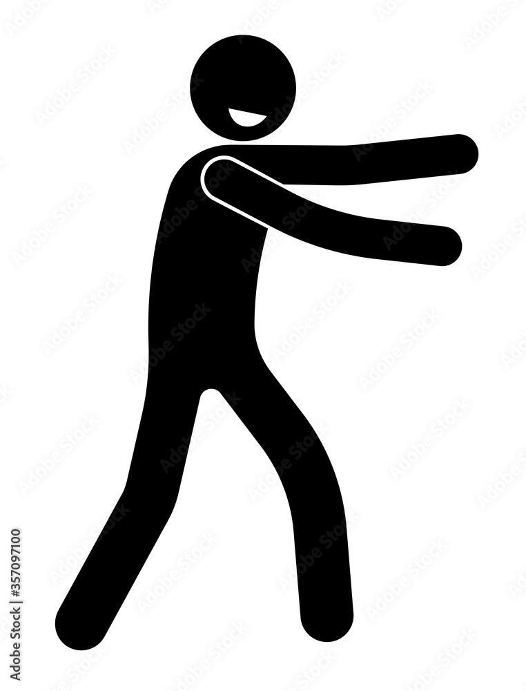 stick figure, man is glad to meet and holds out his arms to hug a close friend, an old acquaintance. International Friendship Day. Live human communication. Isolated vector on white background stick figure, man is glad to meet and holds out his arms to hug a close friend, an old acquaintance. International Friendship Day. Live human communication. Isolated vector on white background