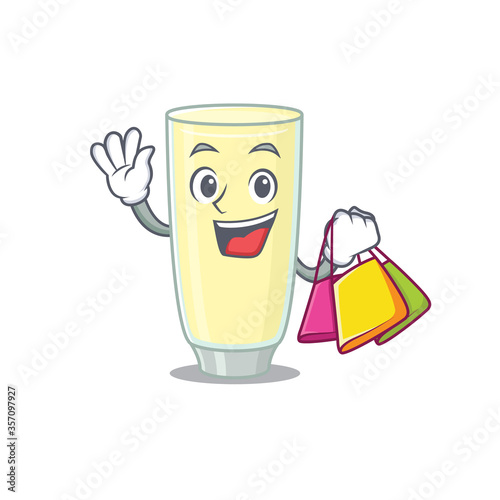 wealthy screaming orgasm cocktail cartoon character with shopping bags