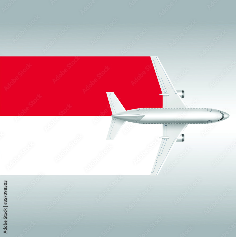 Plane and flag of Monaco for design