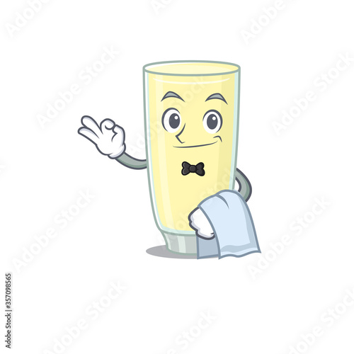 A cartoon picture of screaming orgasm cocktail waiter with a white napkin