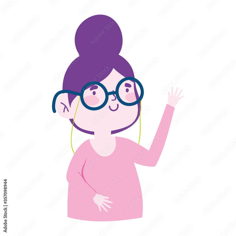 teacher character glasses portrait cartoon isolated icon design white background teacher character glasses portrait cartoon isolated icon design white background