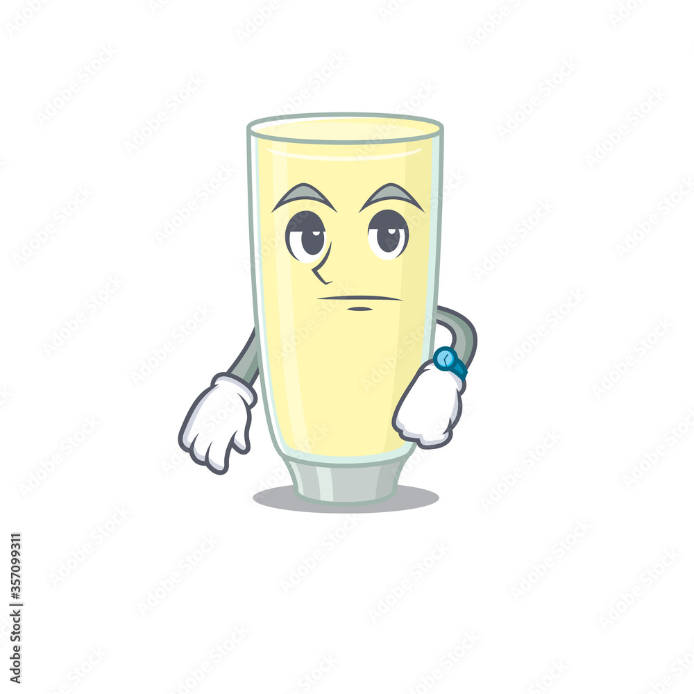 Mascot design style of screaming orgasm cocktail with waiting gesture