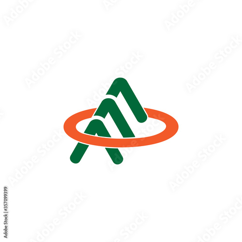 arrow overlapping ring motion design logo vector