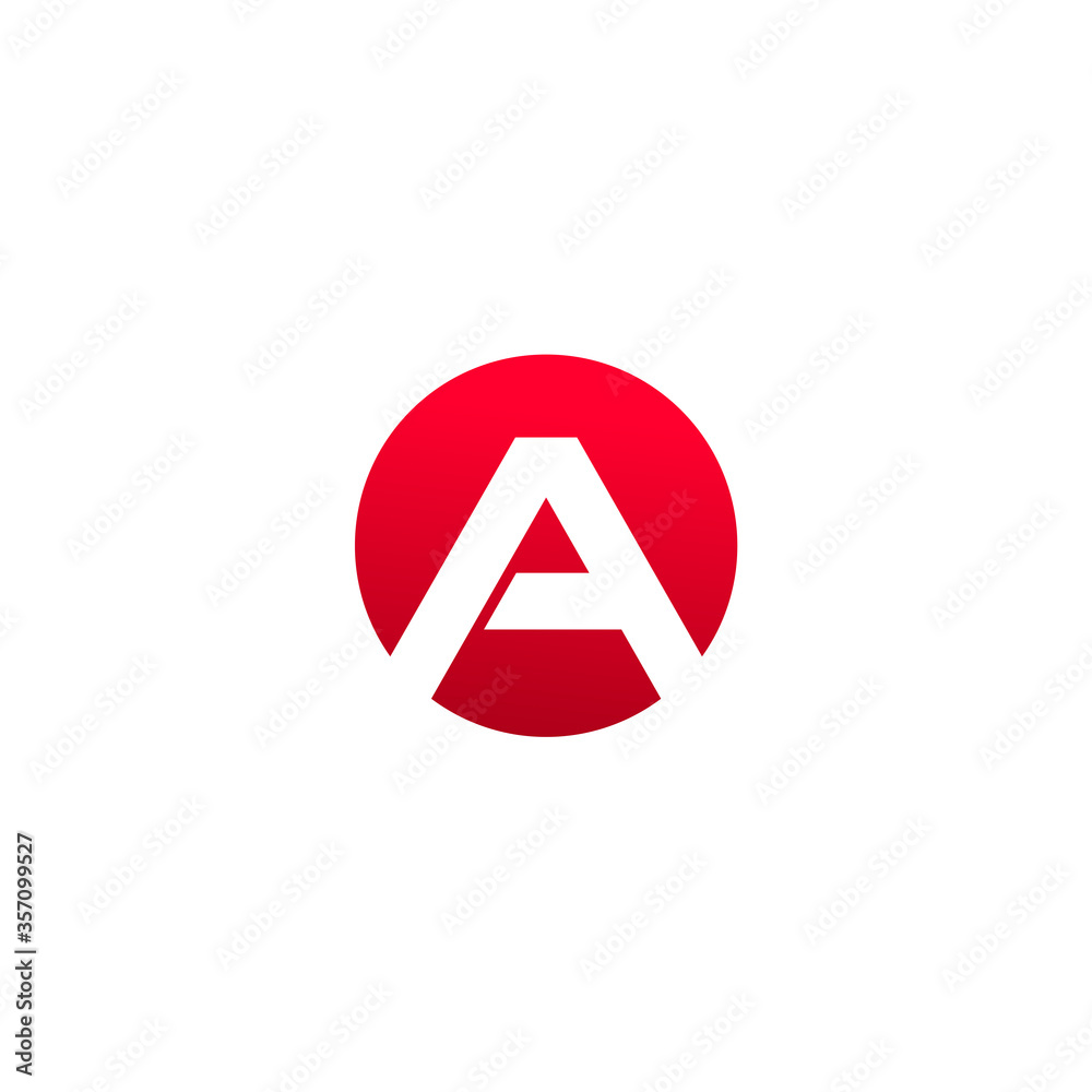 initial letter A logo in circle design template initial letter A logo in circle design template