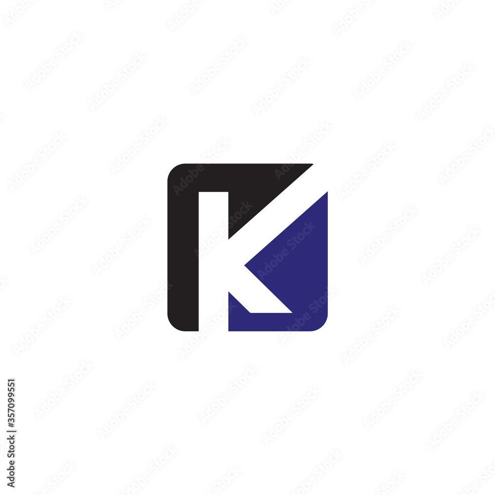 initial letter K logo in square design template initial letter K logo in square design template