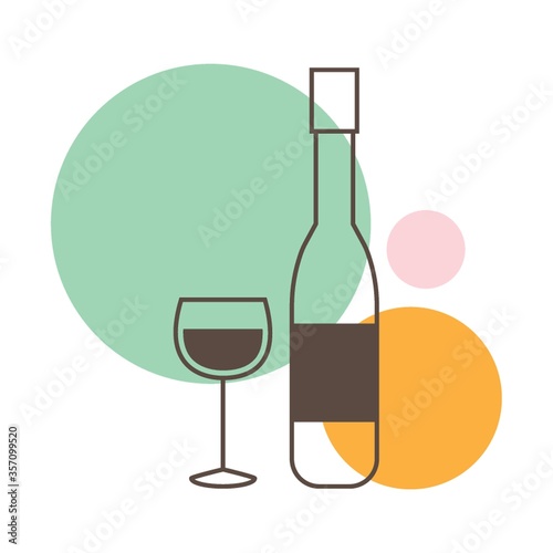 wine bottle and glass